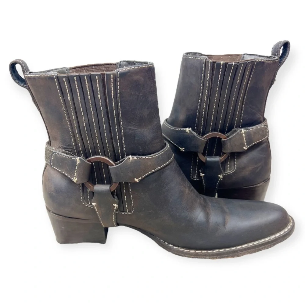 TIMBERLAND Leather Comformia Chelsea Harness Ankle Boot Brown 7